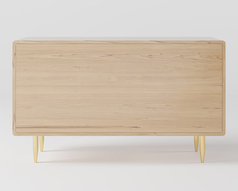 HMR - Dresser with 6 Drawers Rattan Woven in 53"W, Natural, Gold