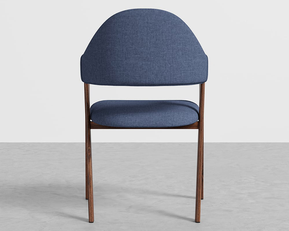HMR Modern Dining Chairs with Linen Upholstery - Blue, 2-Pieces