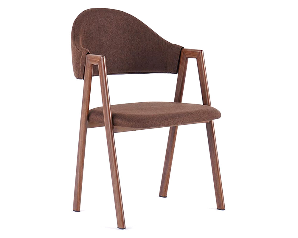 HMR Modern Dining Chairs with Linen Upholstery - Brown, 2-Pieces