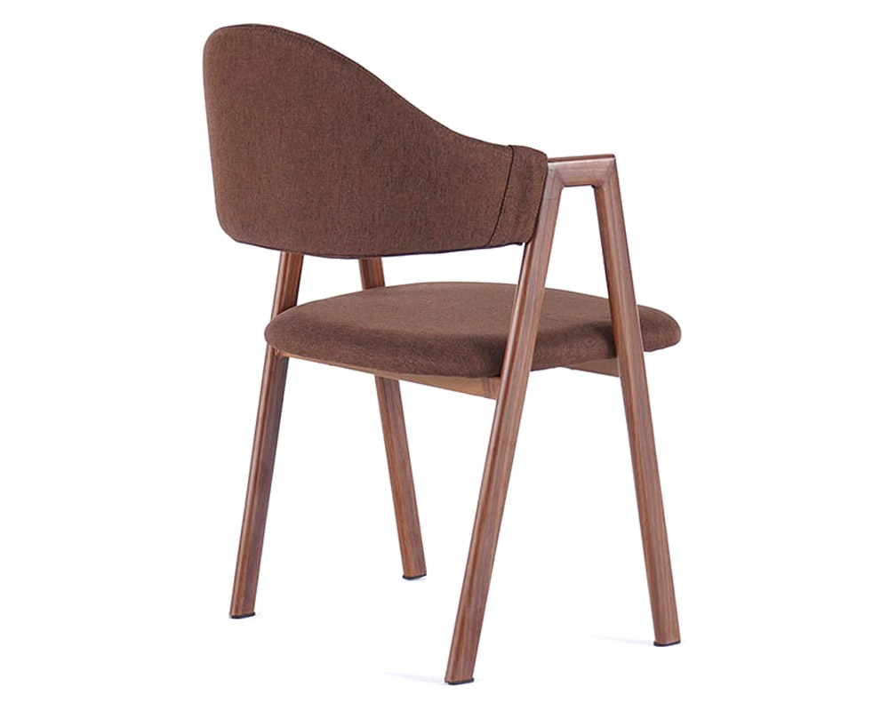 HMR Modern Dining Chairs with Linen Upholstery - Brown, 2-Pieces