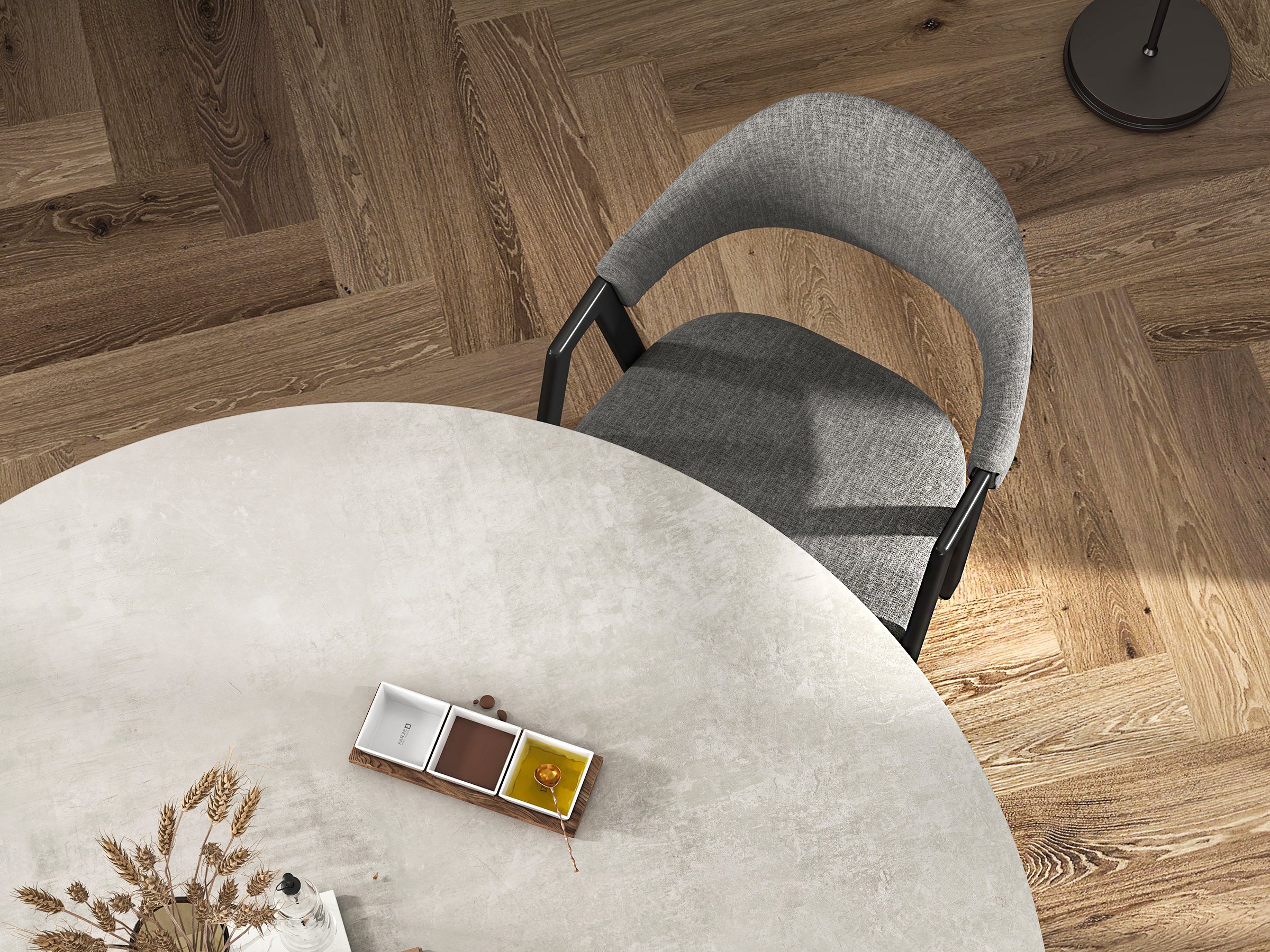 HMR Modern Dining Chairs with Linen Upholstery - Gray, 2-Pieces