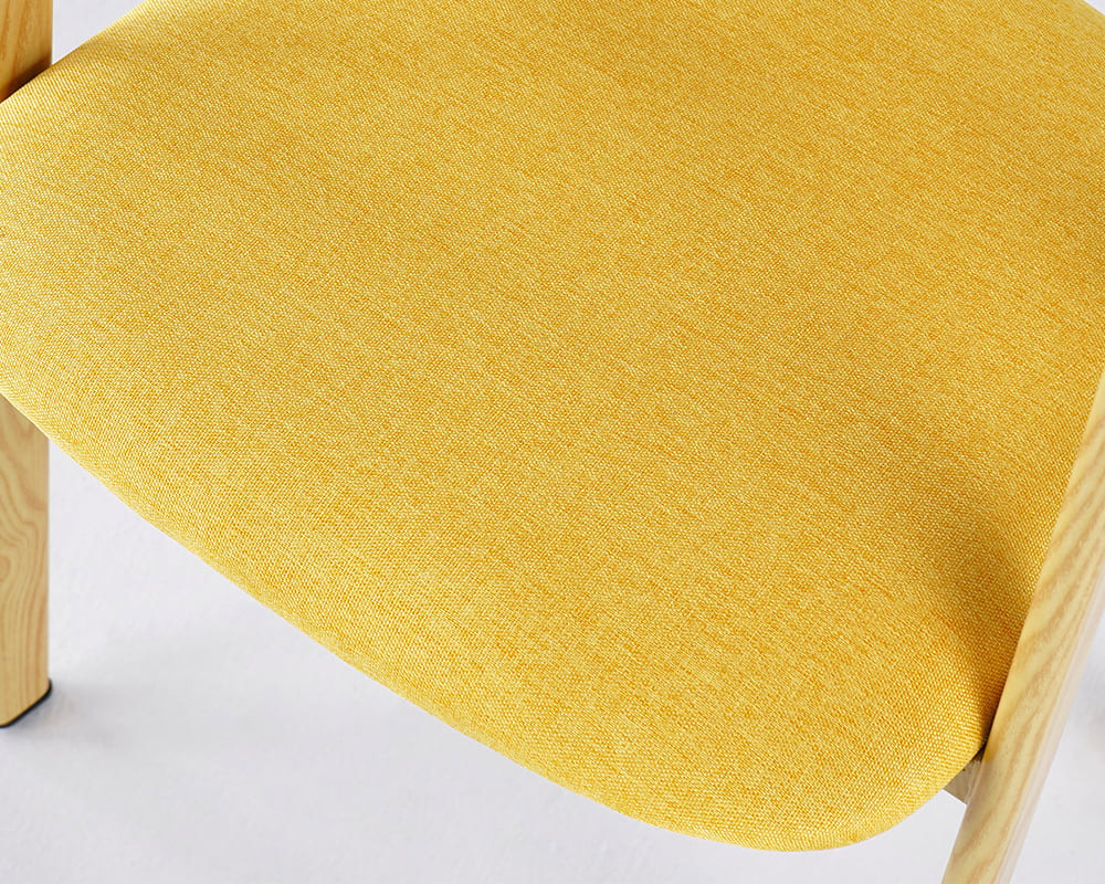 HMR Modern Dining Chairs with Linen Upholstery - Yellow, 2-Pieces