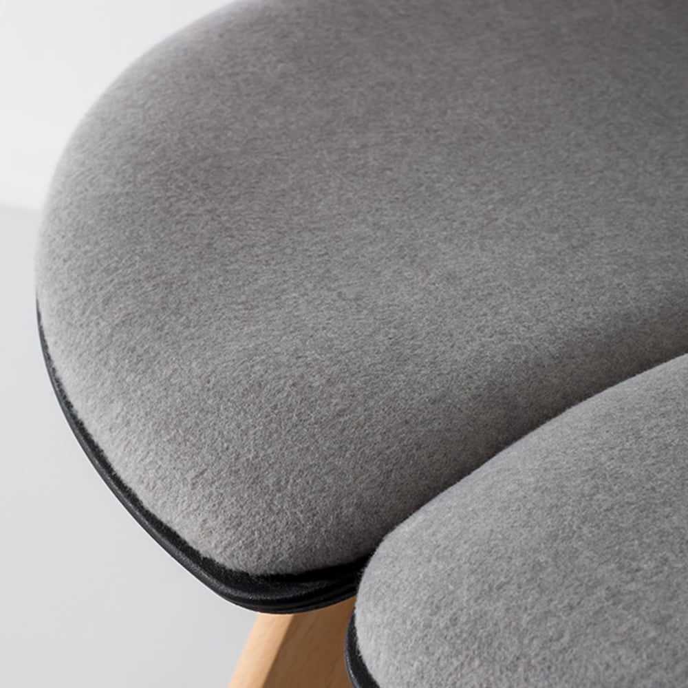 HMR - Modern Dining Chair High Back Cotton & Linen Upholstered Dining Chair Beech Legs