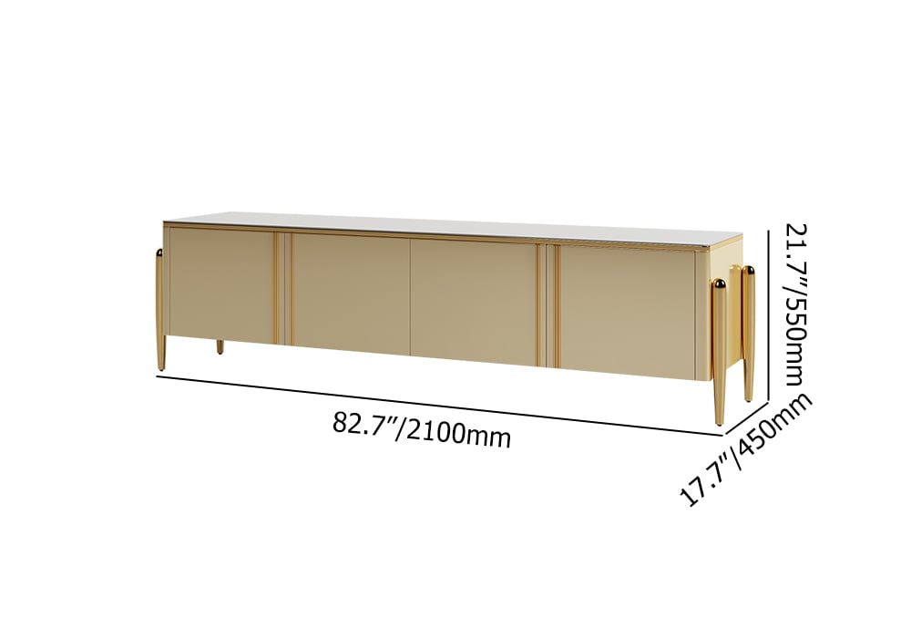 HMR - Salley TV Stand Console with 4 Doors in Champagne