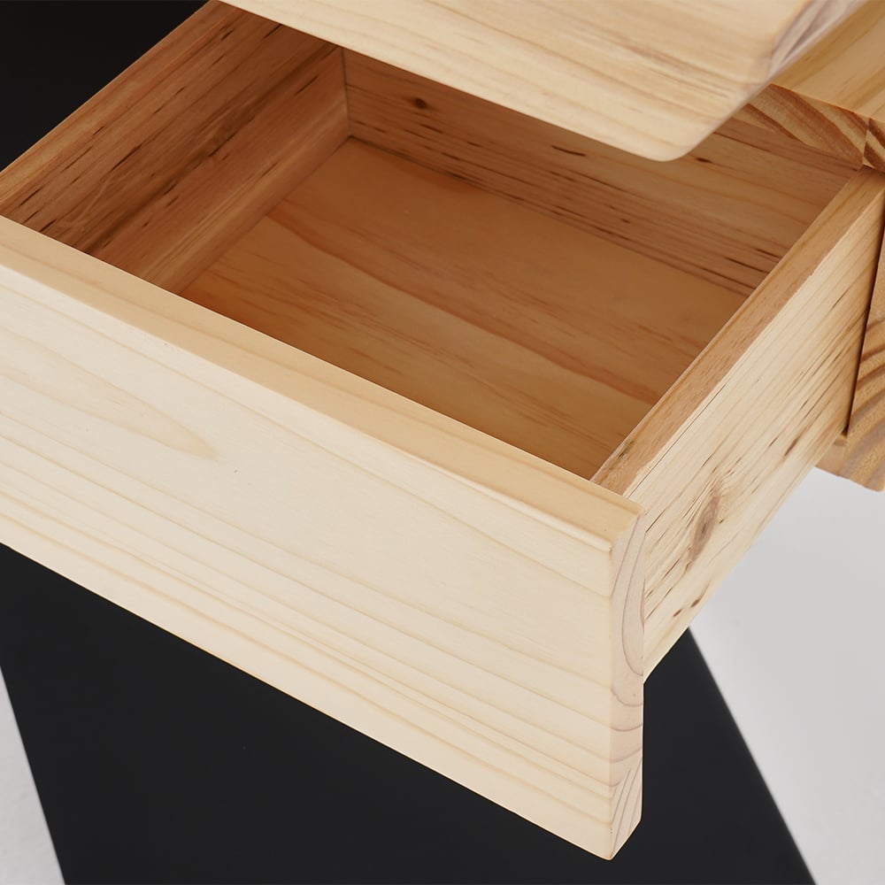 HMR Cabstract Series Modern 63" Office Desk with Drawer - Natural