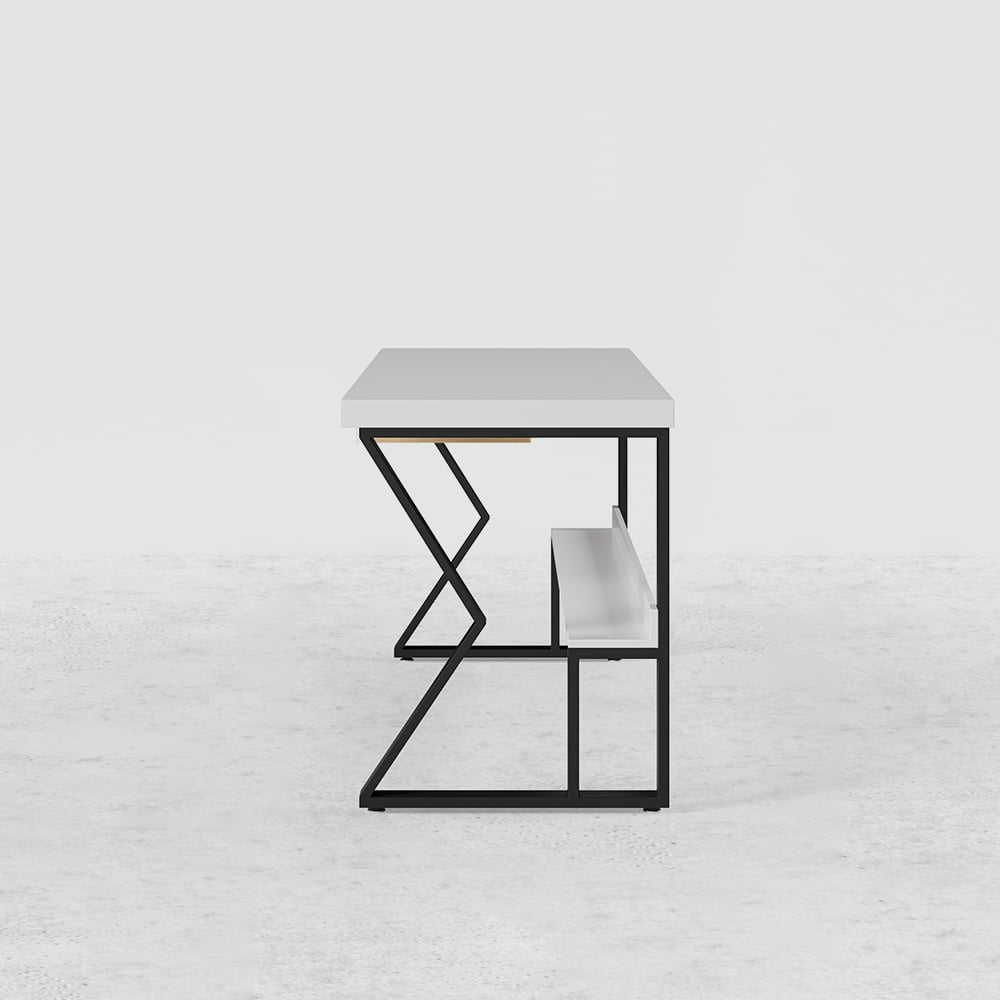 HMR 71" Computer Desk with Shelf & Drawer - White