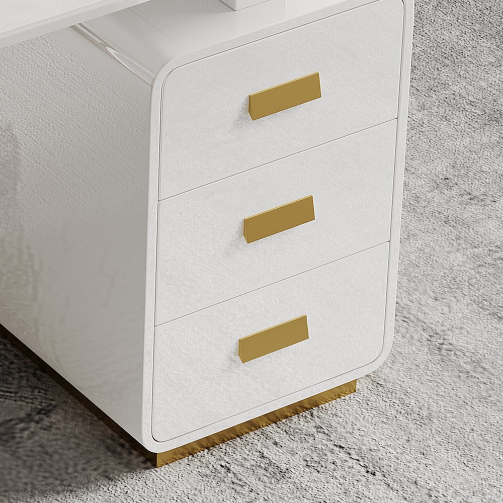 HMR Modern 71" Office Desk with Drawers - White