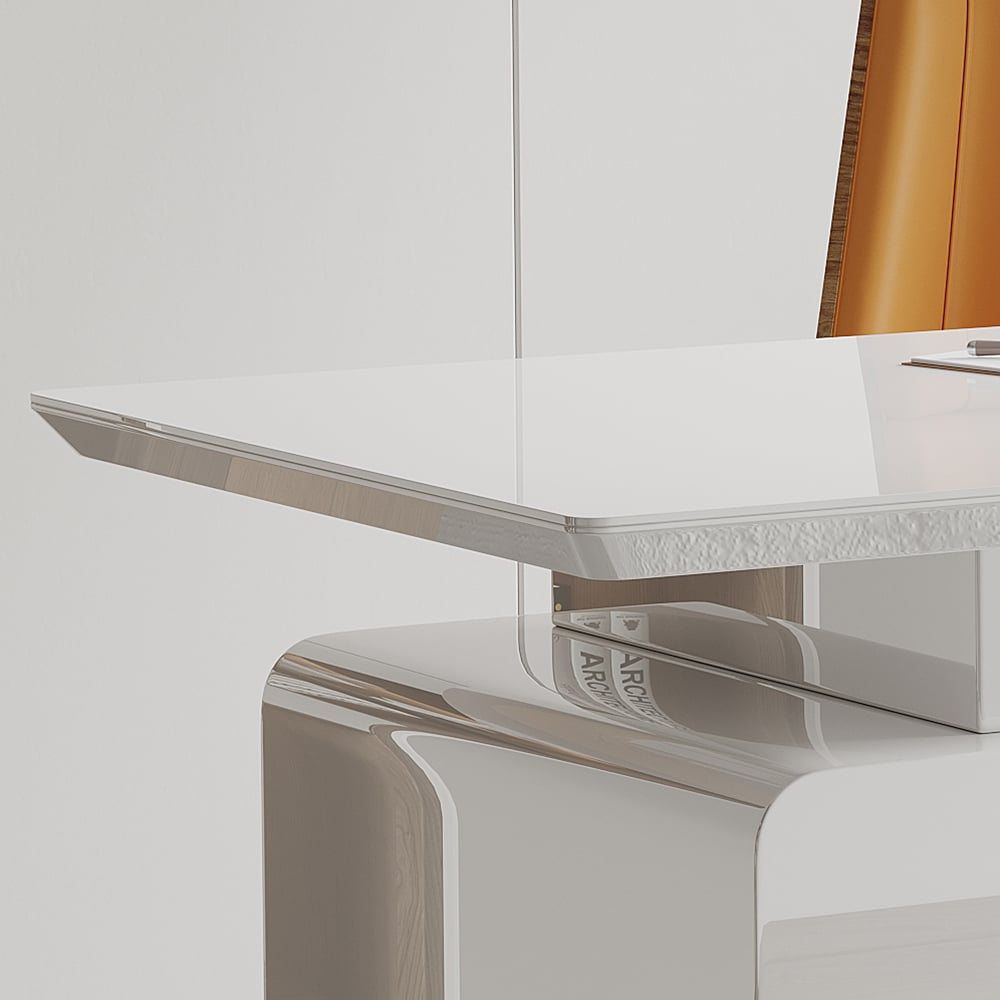 HMR Modern 71" Office Desk with Drawers - White