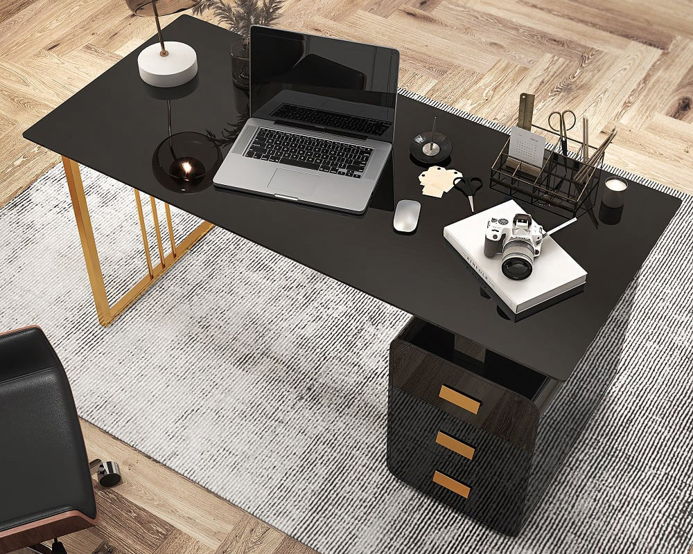 HMR - Modern 55" Office Desk with Drawers
