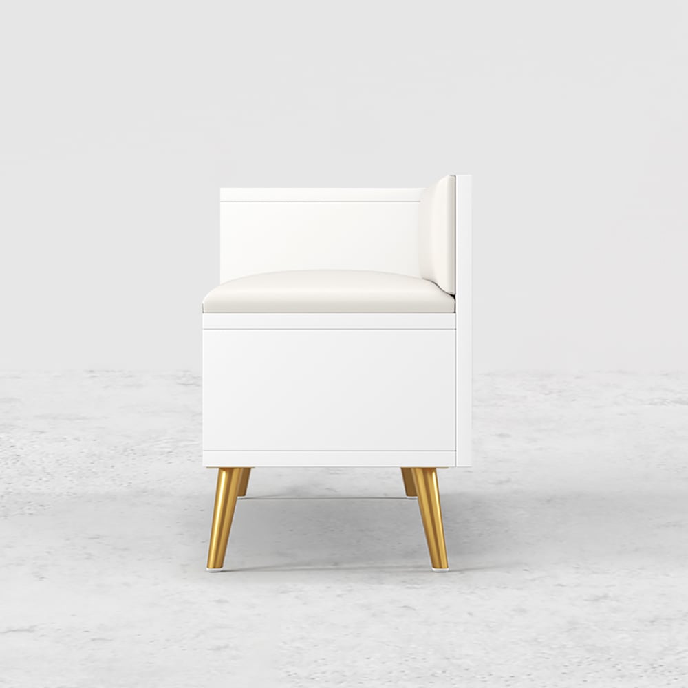 HMR Yellar Series Modern 39" Shoe Rack Bench - White