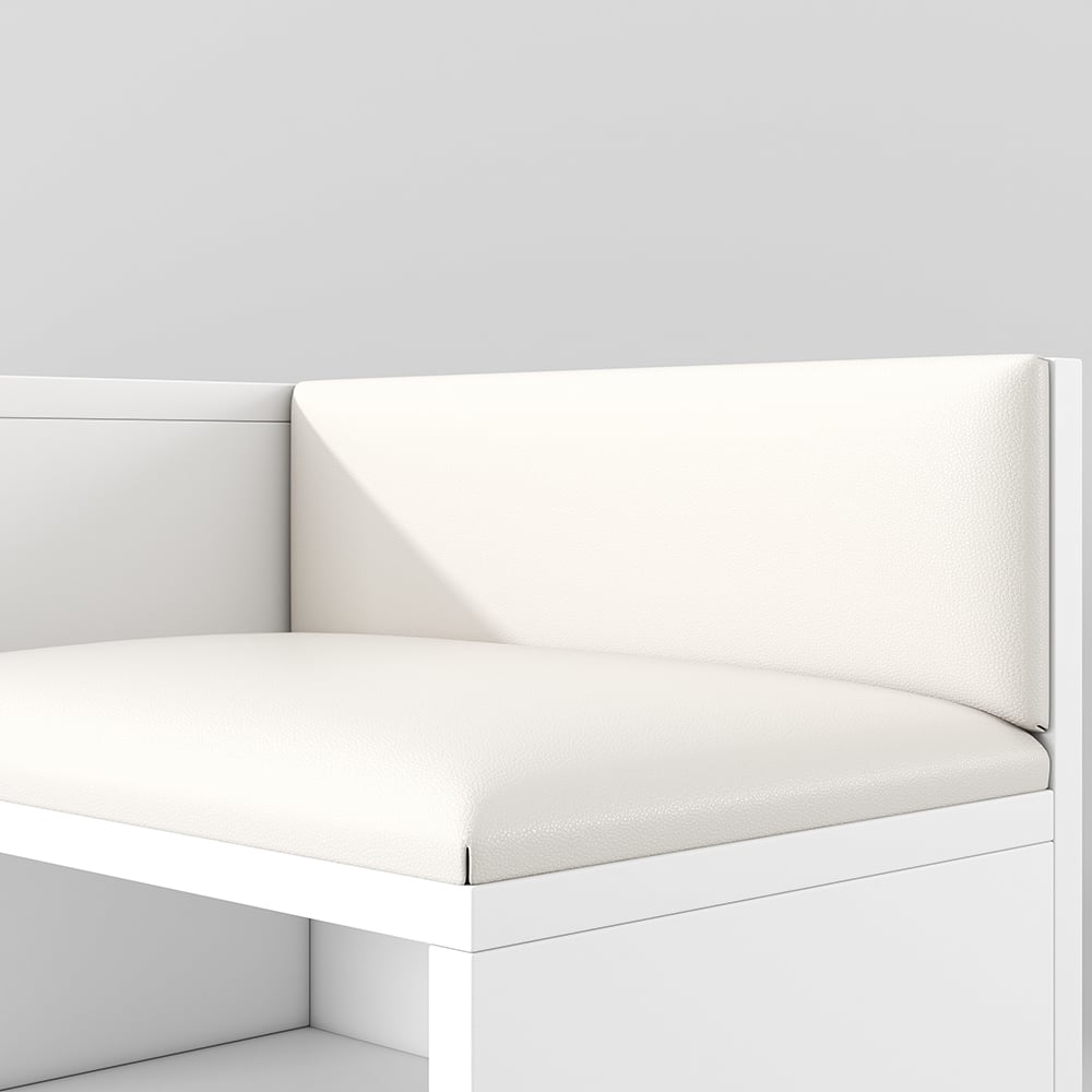 HMR Yellar Series Modern 39" Shoe Rack Bench - White
