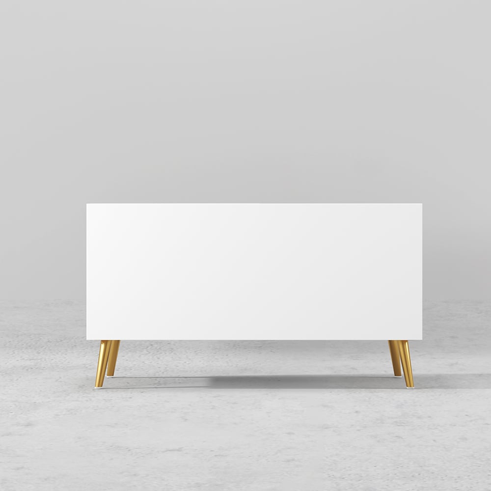 HMR Yellar Series Modern 39" Shoe Rack Bench - White