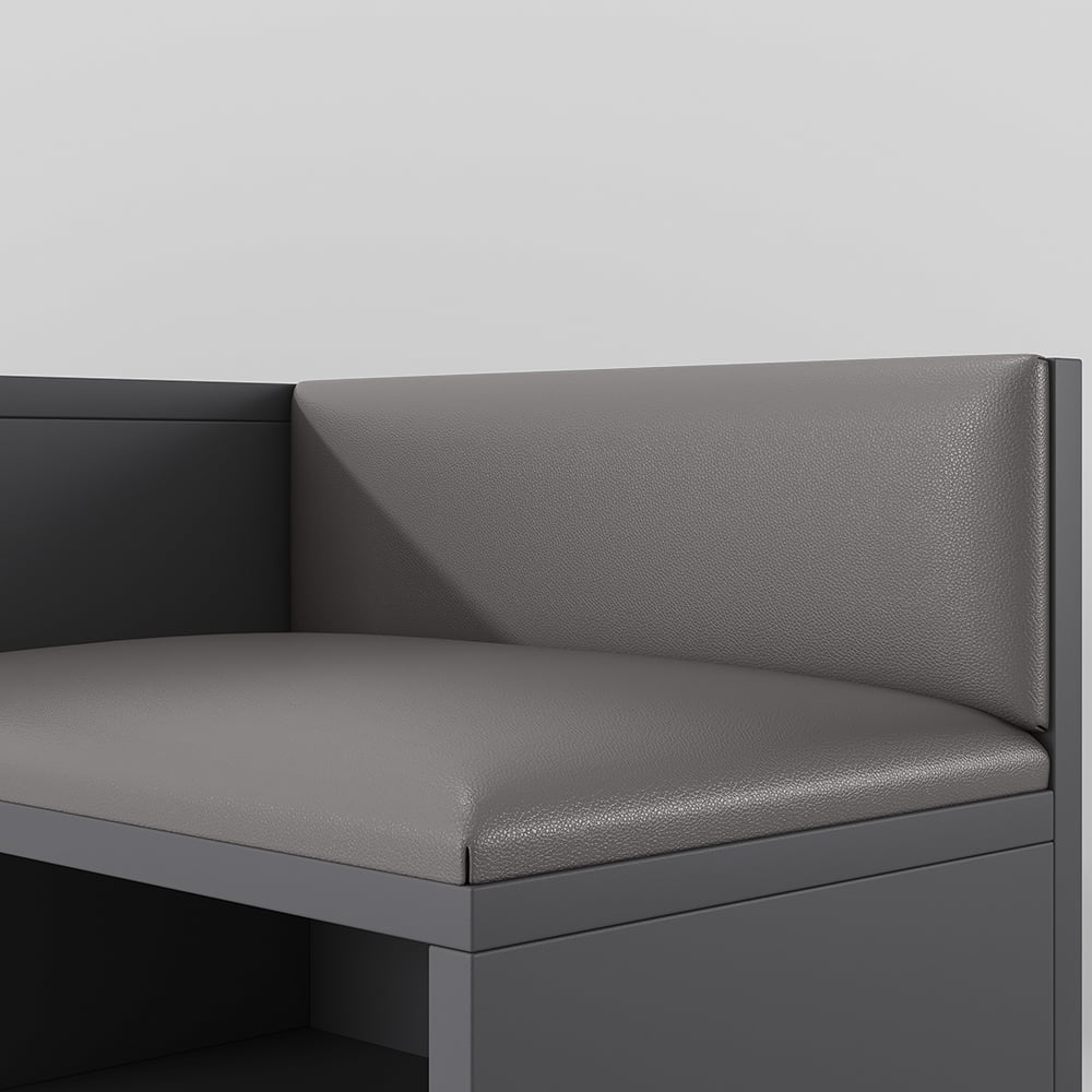 HMR Yellar Series Modern 39" Shoe Rack Bench - Gray