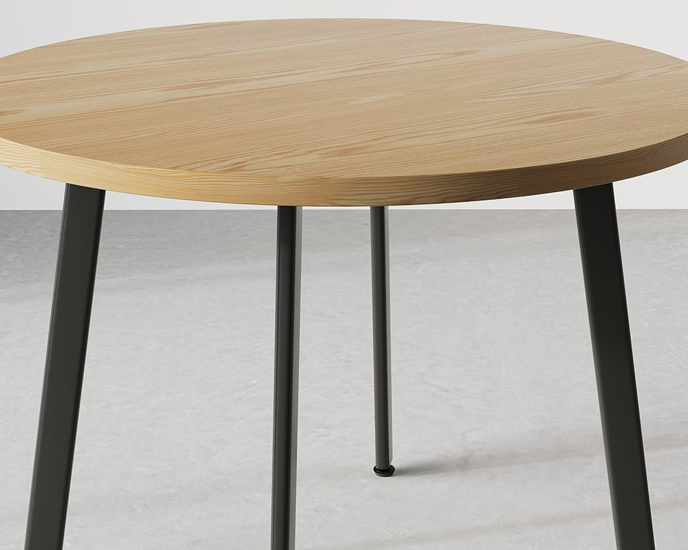 HMR Dining Set 39.4" Modern Round Wood Dining Table with 4 Chairs - Blue/Natural