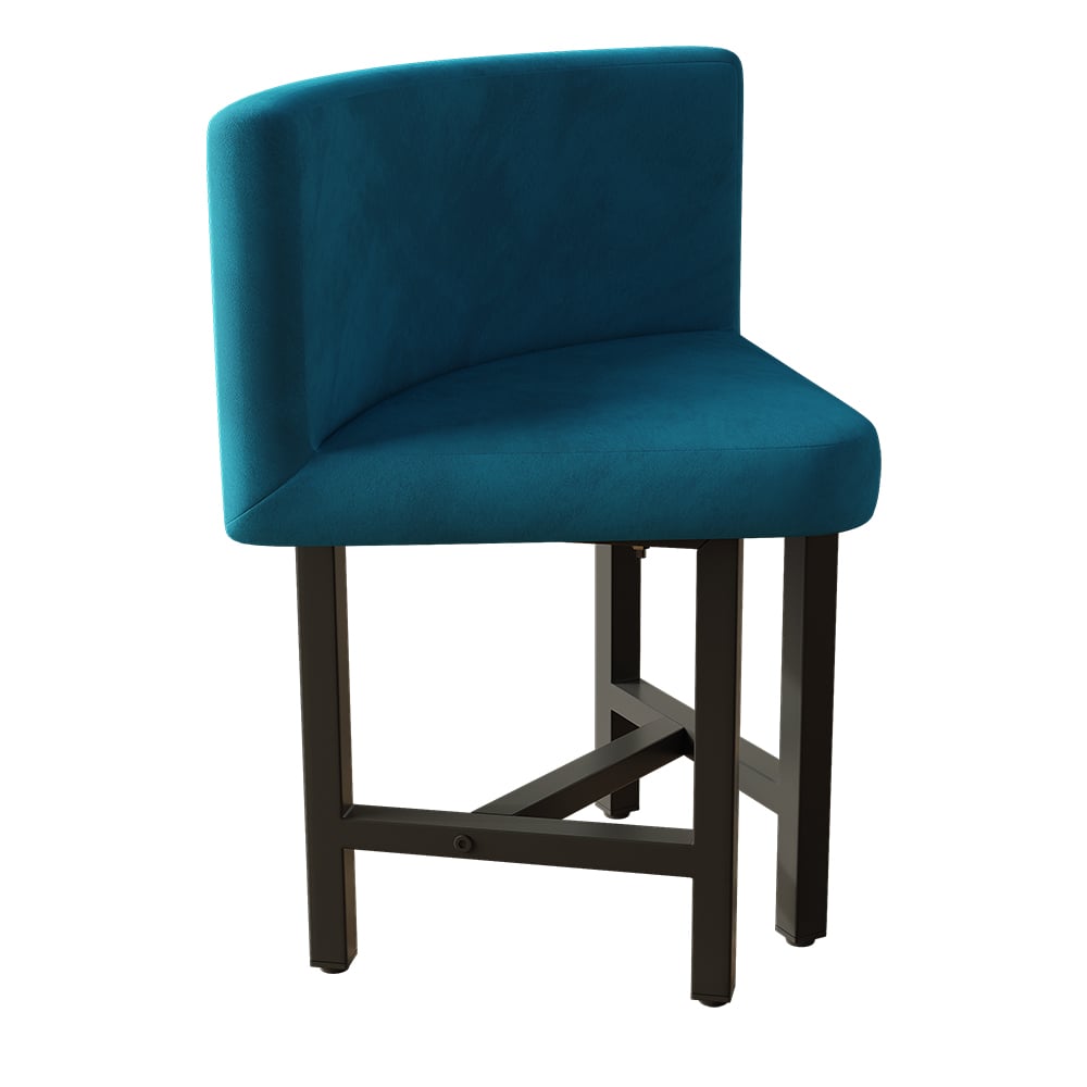 HMR Dining Set 39.4" Modern Round Wood Dining Table with 4 Chairs - Blue/Natural