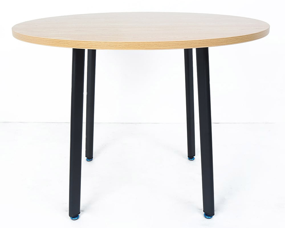 HMR Dining Set 39.4" Modern Round Wood Dining Table with 4 Chairs - Gray/Natural