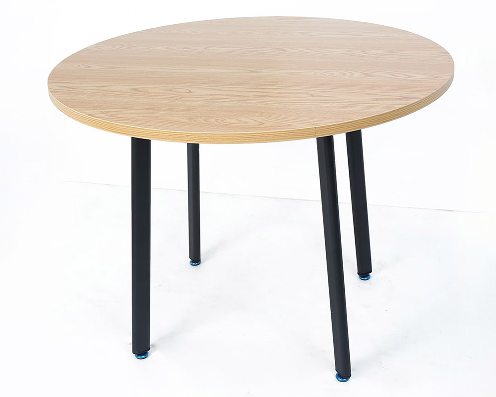 HMR Dining Set 39.4" Modern Round Wood Dining Table with 4 Chairs - Gray/Natural