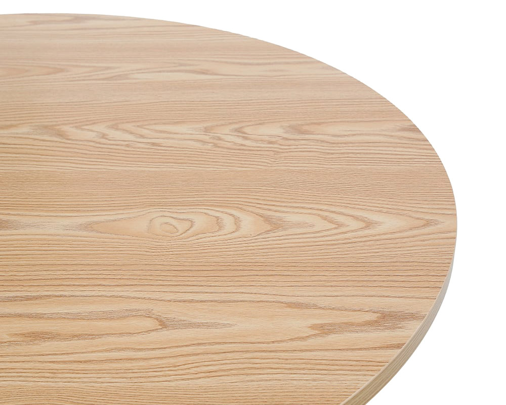 HMR Dining Set 39.4" Modern Round Wood Dining Table with 4 Chairs - Gray/Natural