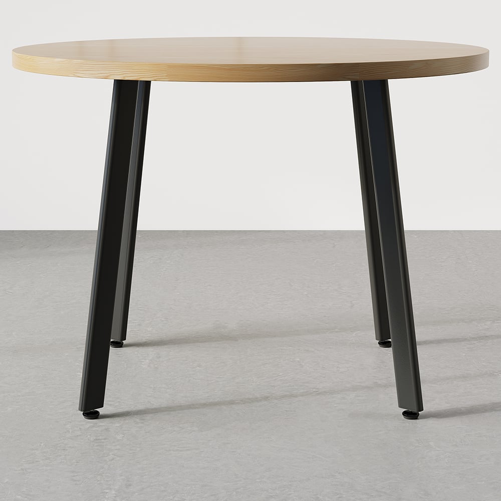 HMR Dining Set 39.4" Modern Round Wood Dining Table with 4 Chairs - Pink/Natural