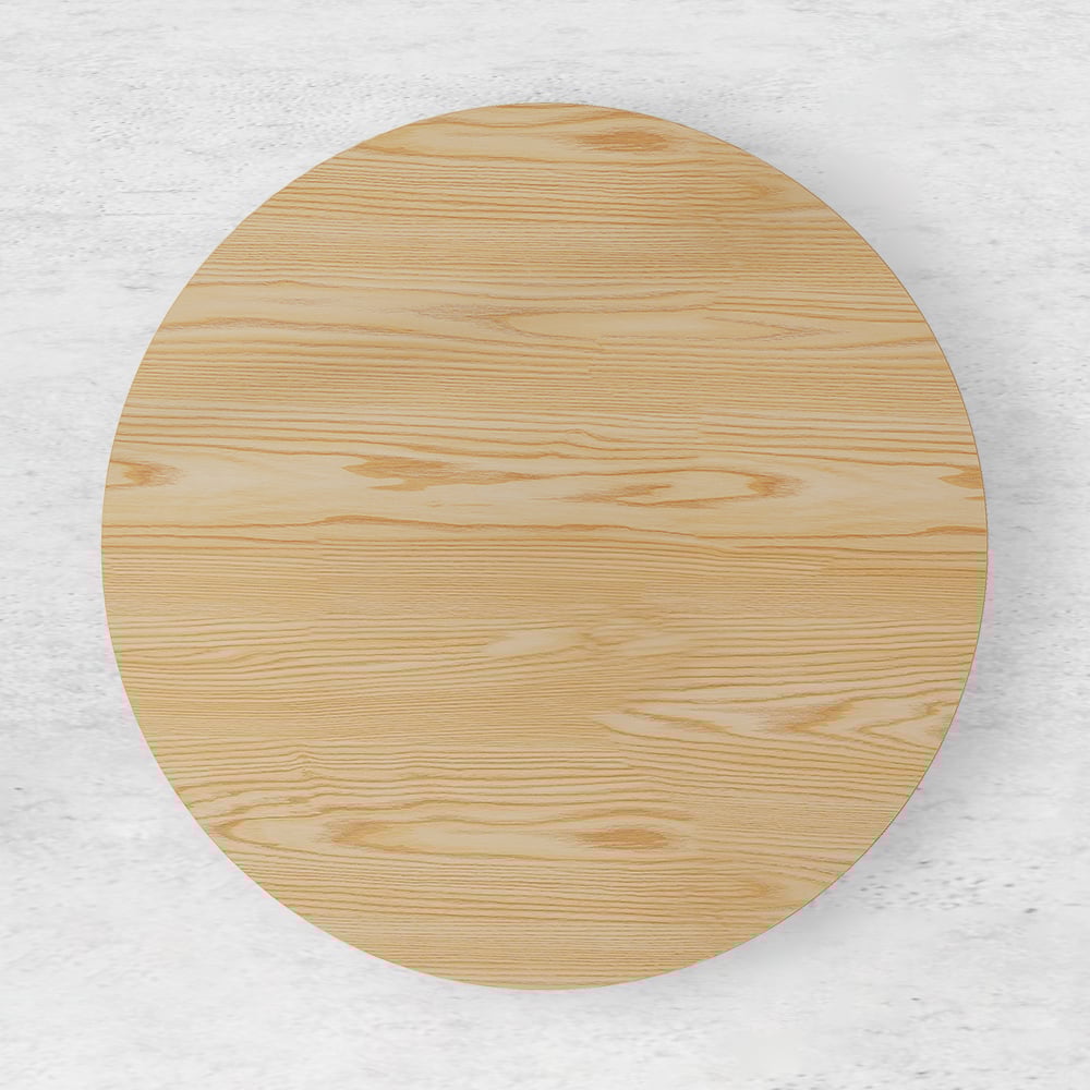 HMR Dining Set 39.4" Modern Round Wood Dining Table with 4 Chairs - Pink/Natural