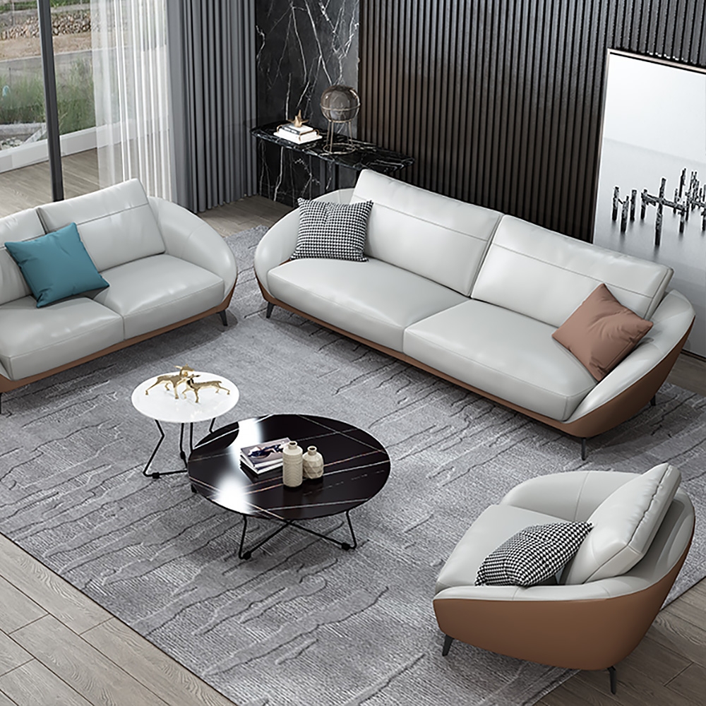 HMR - Leath-Aire Upholstered 3-Seater Sofa in 79"W, White