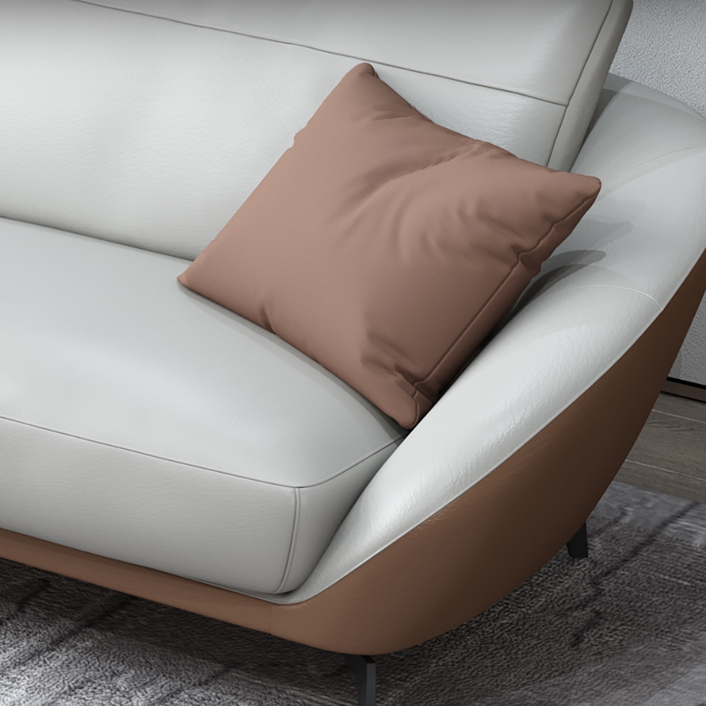 HMR - Leath-Aire Upholstered 3-Seater Sofa in 79"W, White