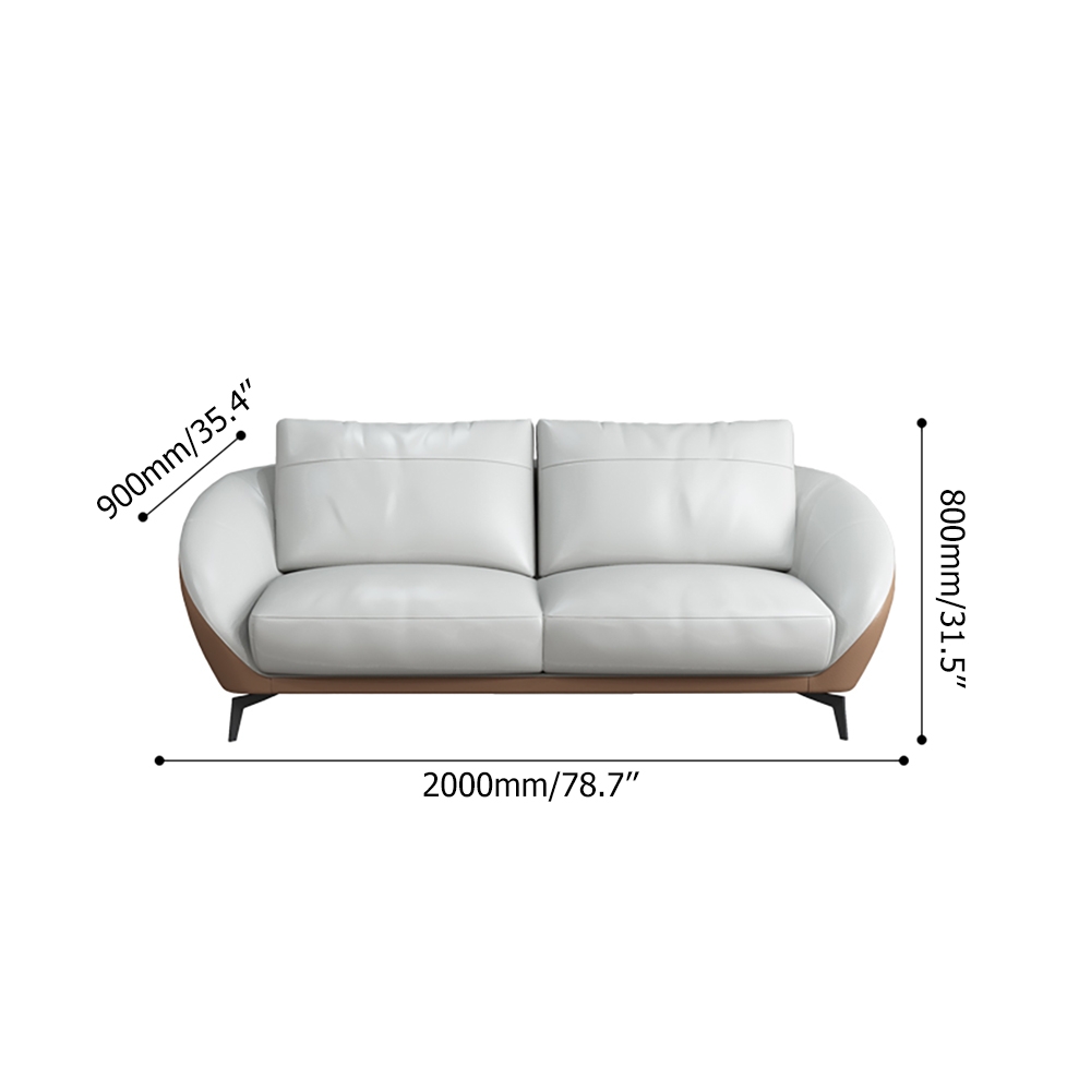 HMR - Leath-Aire Upholstered 3-Seater Sofa in 79"W, White