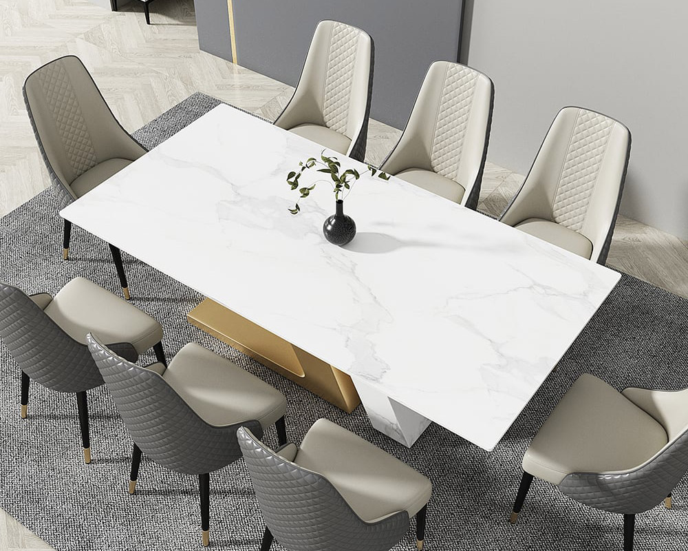 HMR - Luxury 79" Rectangle Dining Table for 6-8 People