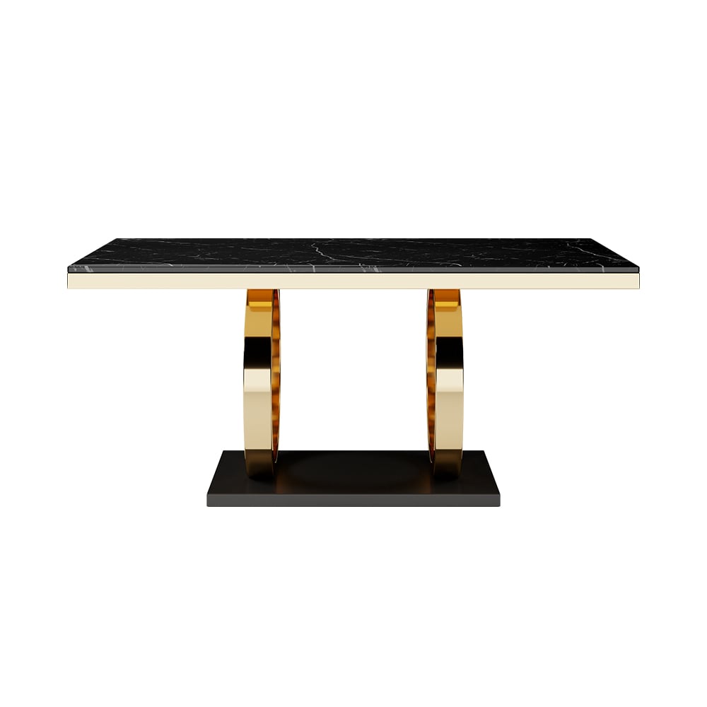 HMR - Rectangular Dining Table with Stainless Steel Base in 63"L