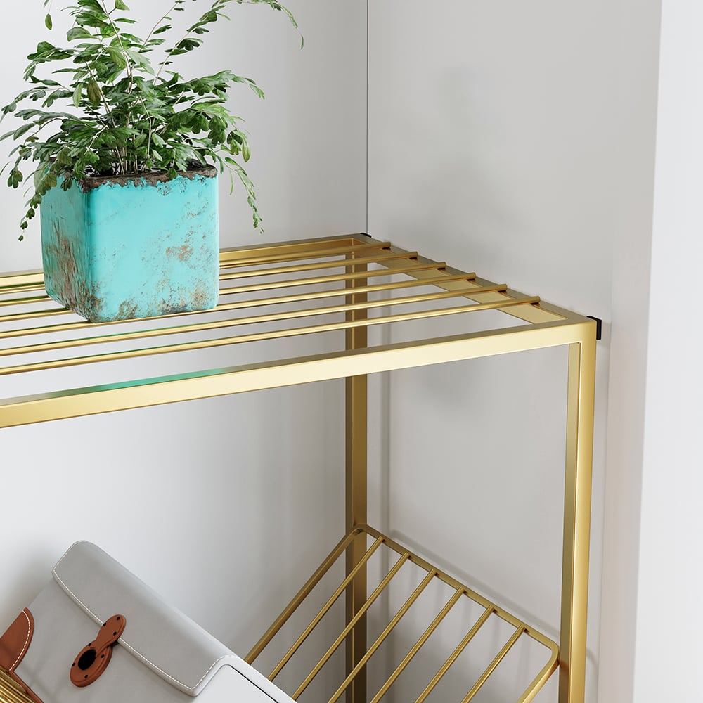 HMR - Mid-Century Rectangular Bookshelf in Gold