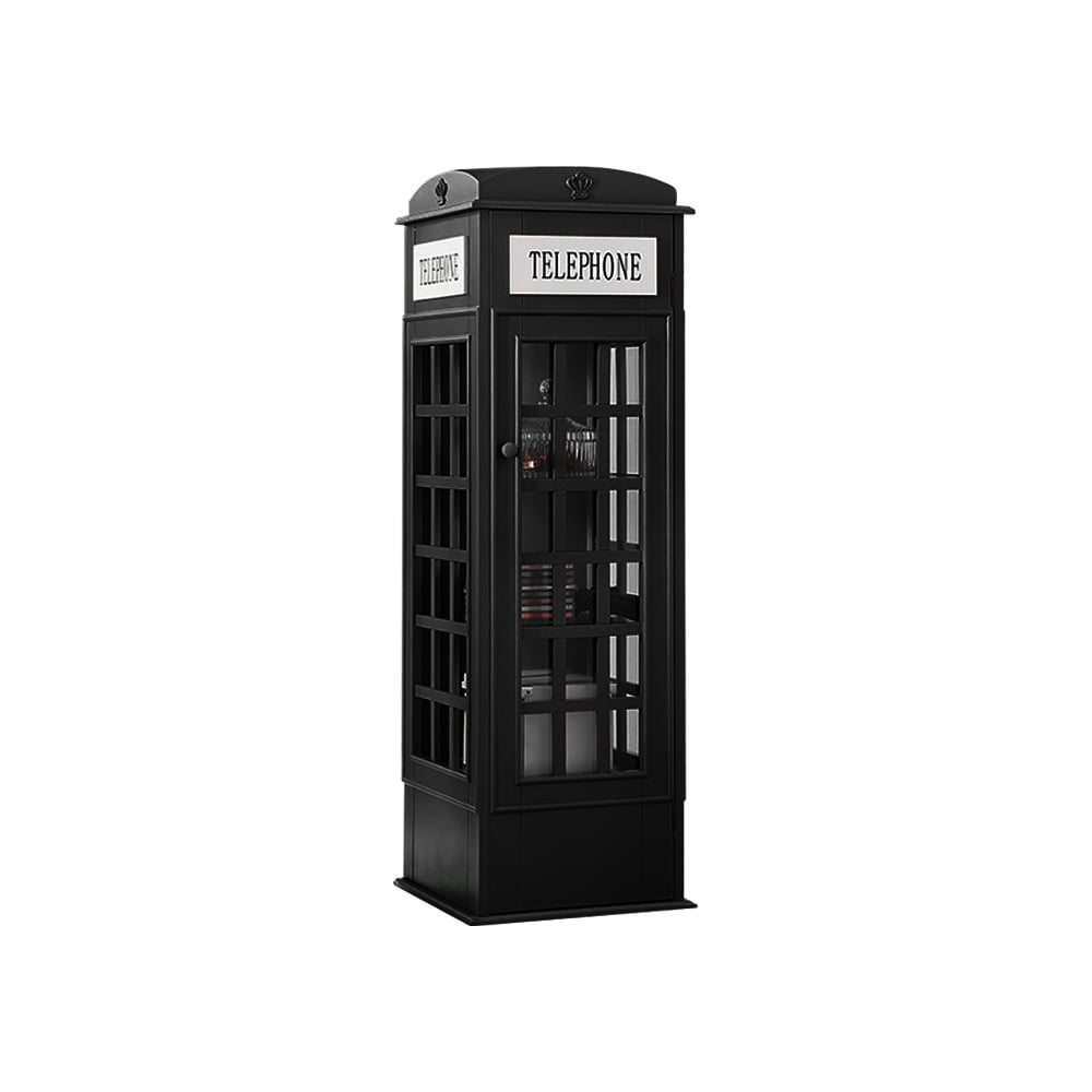 HMR Phone Booth-Shaped Retro Kid's Bookcase - Black