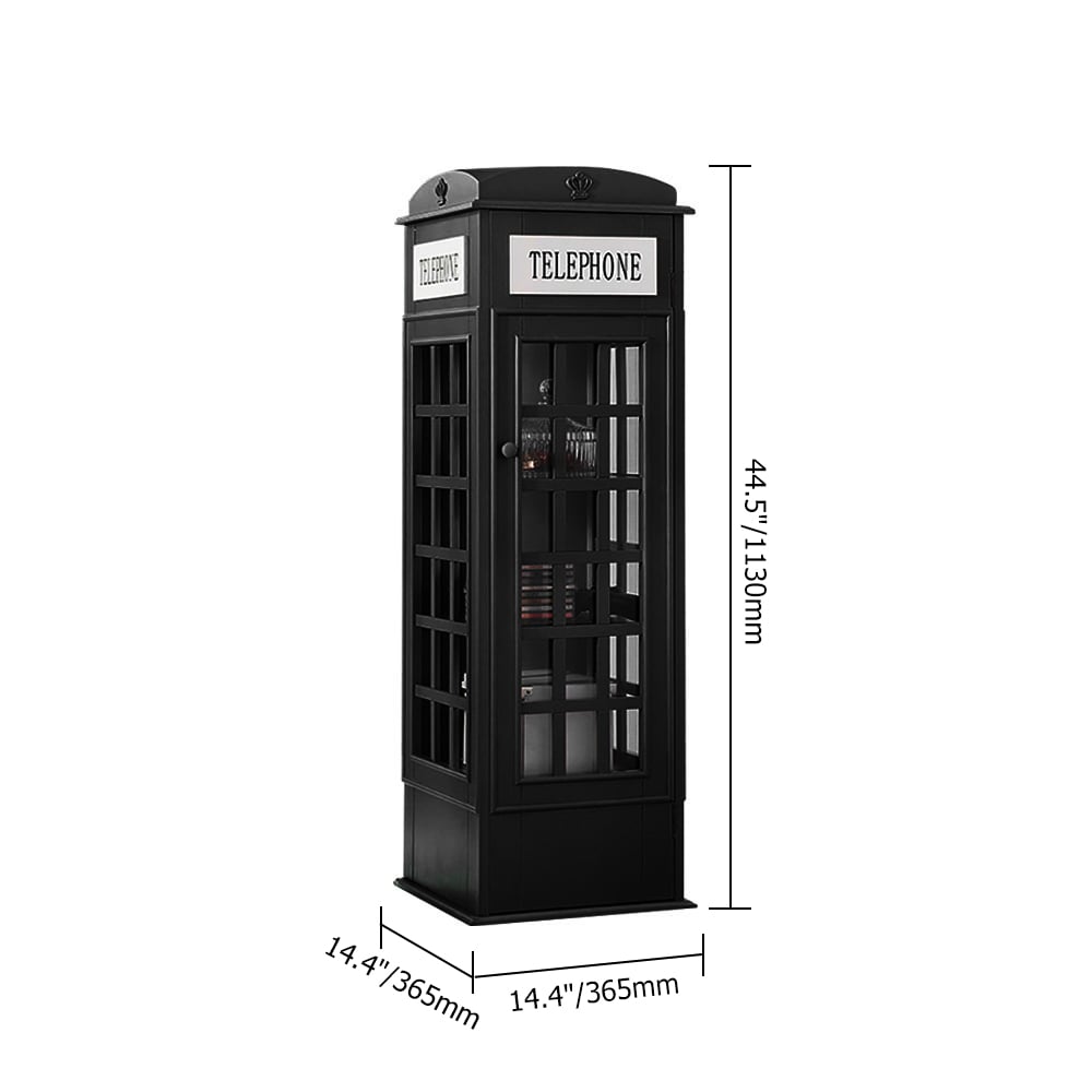 HMR Phone Booth-Shaped Retro Kid's Bookcase - Black