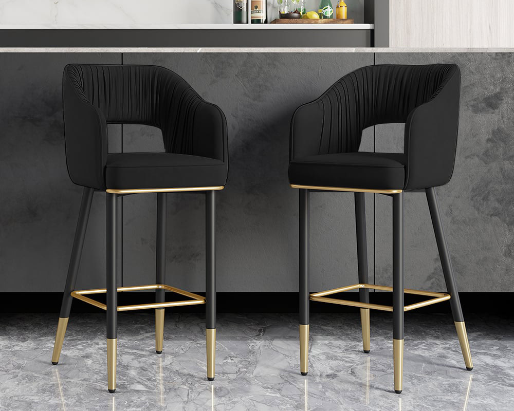 HMR - Modern 43" Bar Stools with Velvet Upholstery