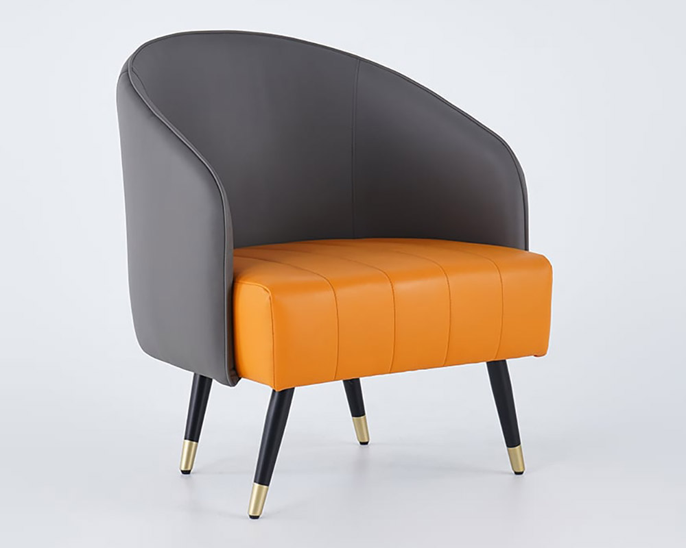 HMR Accent Chair with High Back - Gray, Leather