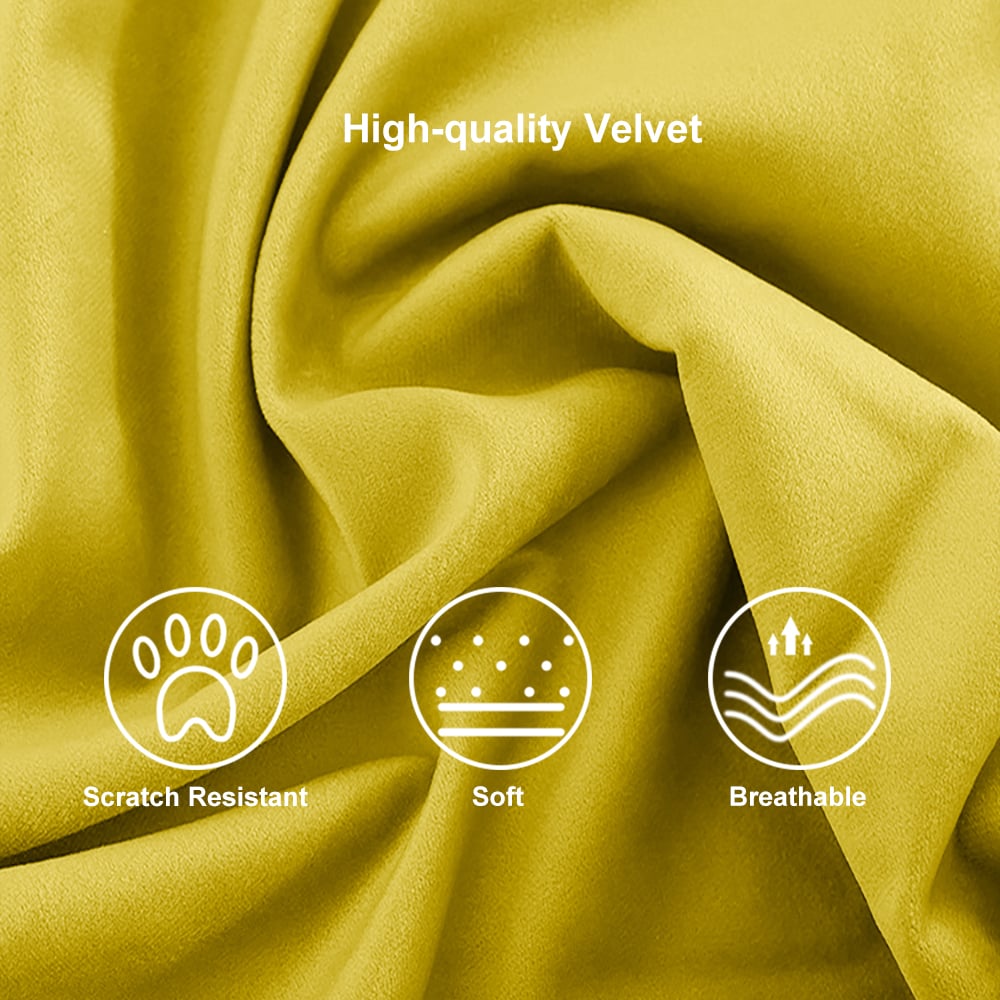 HMR Accent Chair with Velvet Upholstery - Yellow, Style A