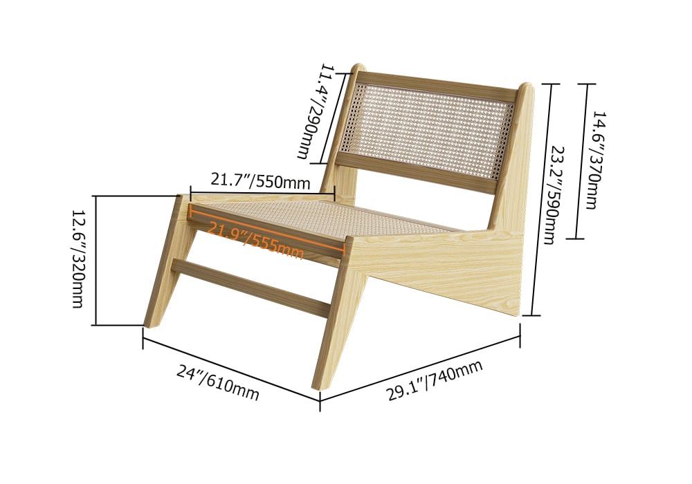 HMR Lounge Accent Chair - Natural, Rattan