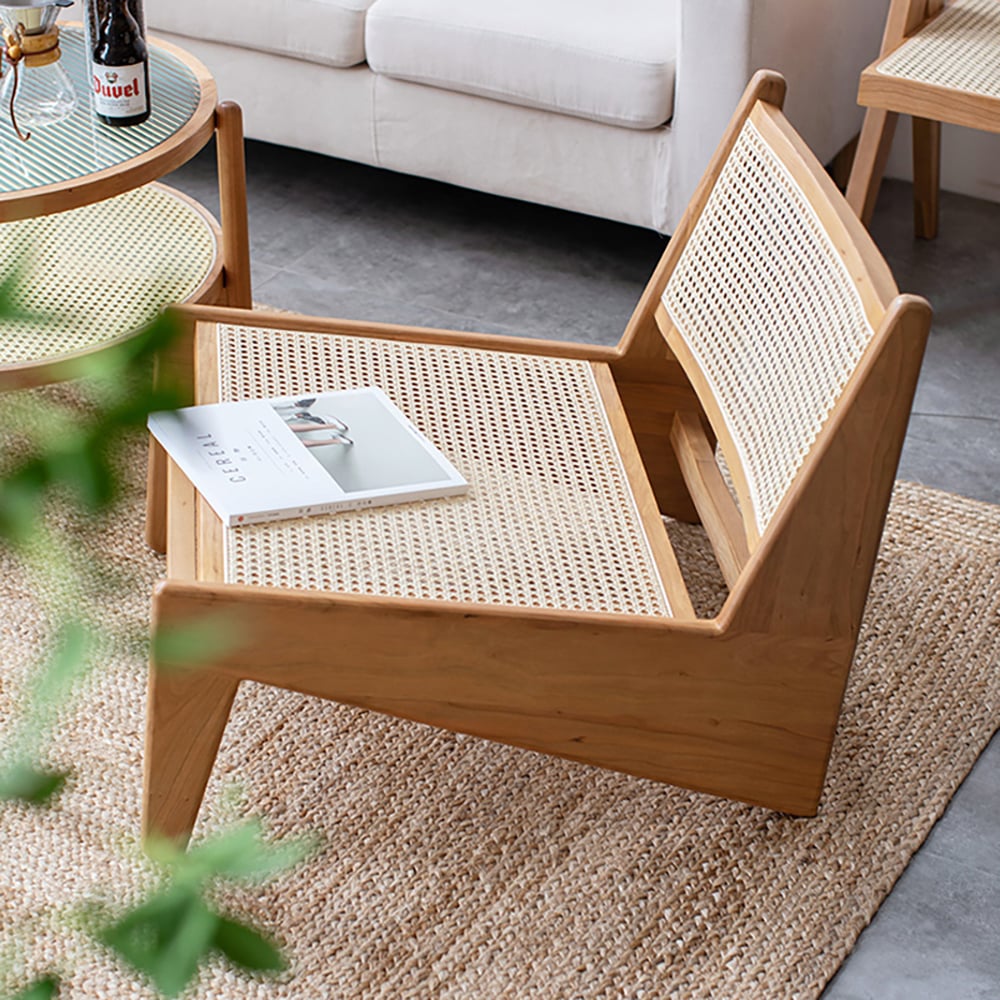 HMR Lounge Accent Chair - Walnut, Rattan