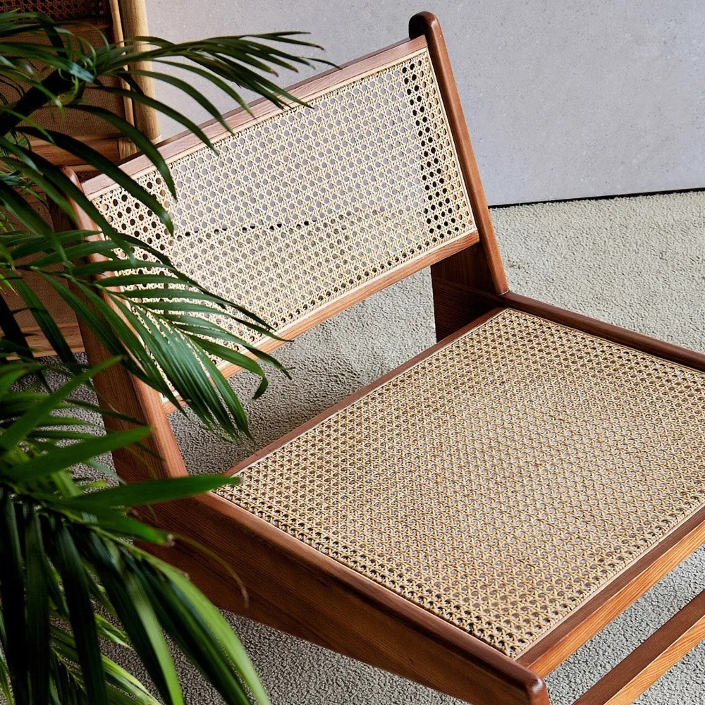 HMR Lounge Accent Chair - Walnut, Rattan