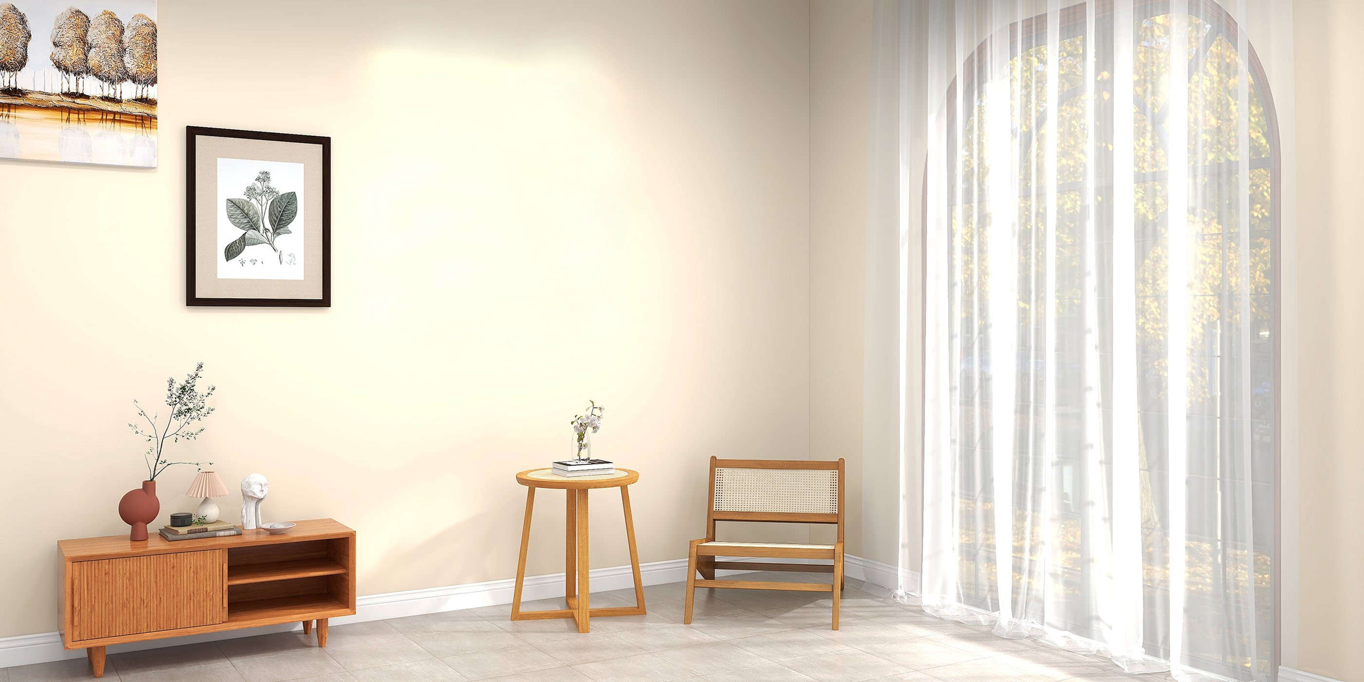 HMR Lounge Accent Chair - Walnut, Rattan