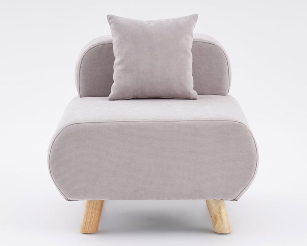 HMR Modern Accent Chair with Cotton & Linen Upholstered and Pillow - Gray