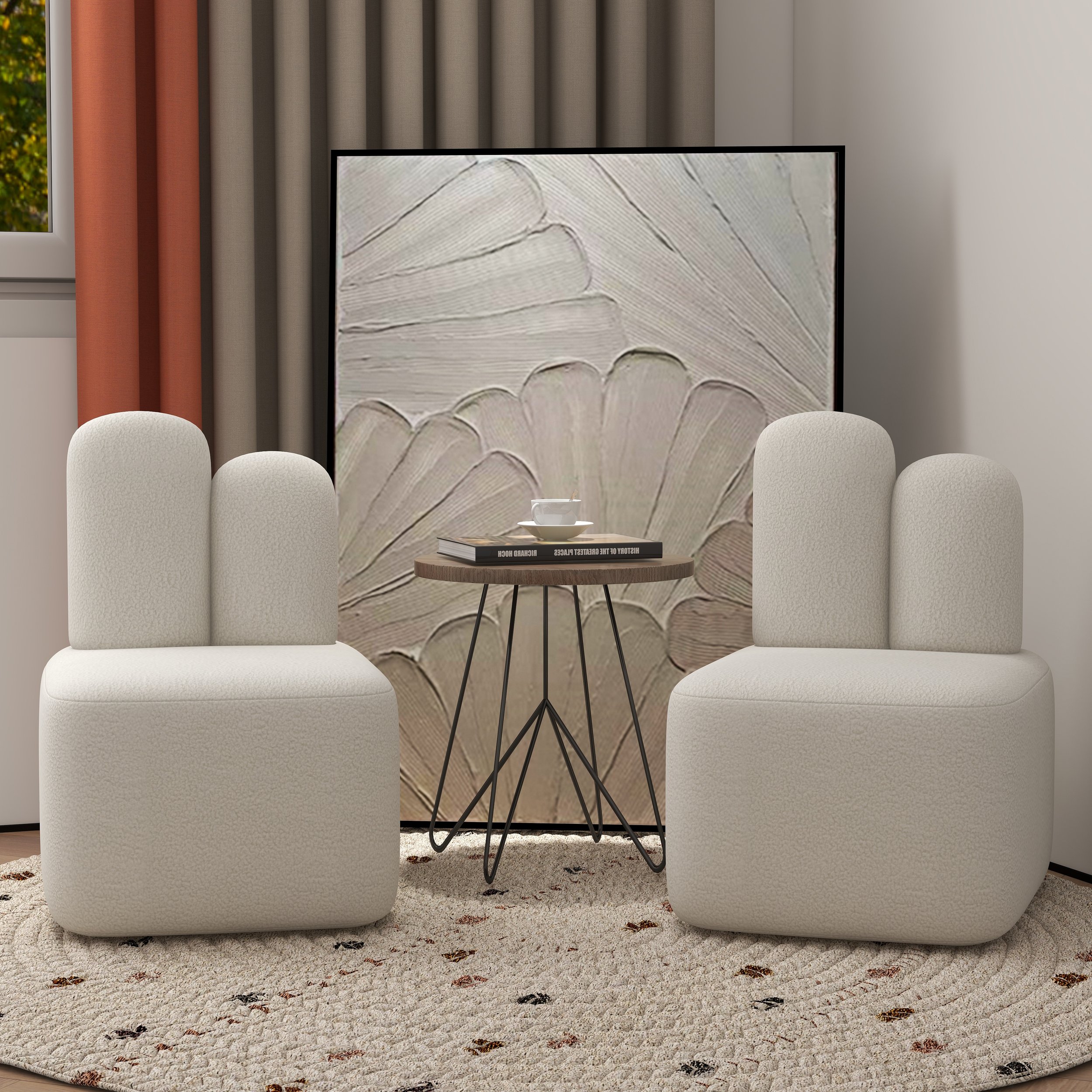 HMR - Accent Chair Rabbit Upholstered in Beige