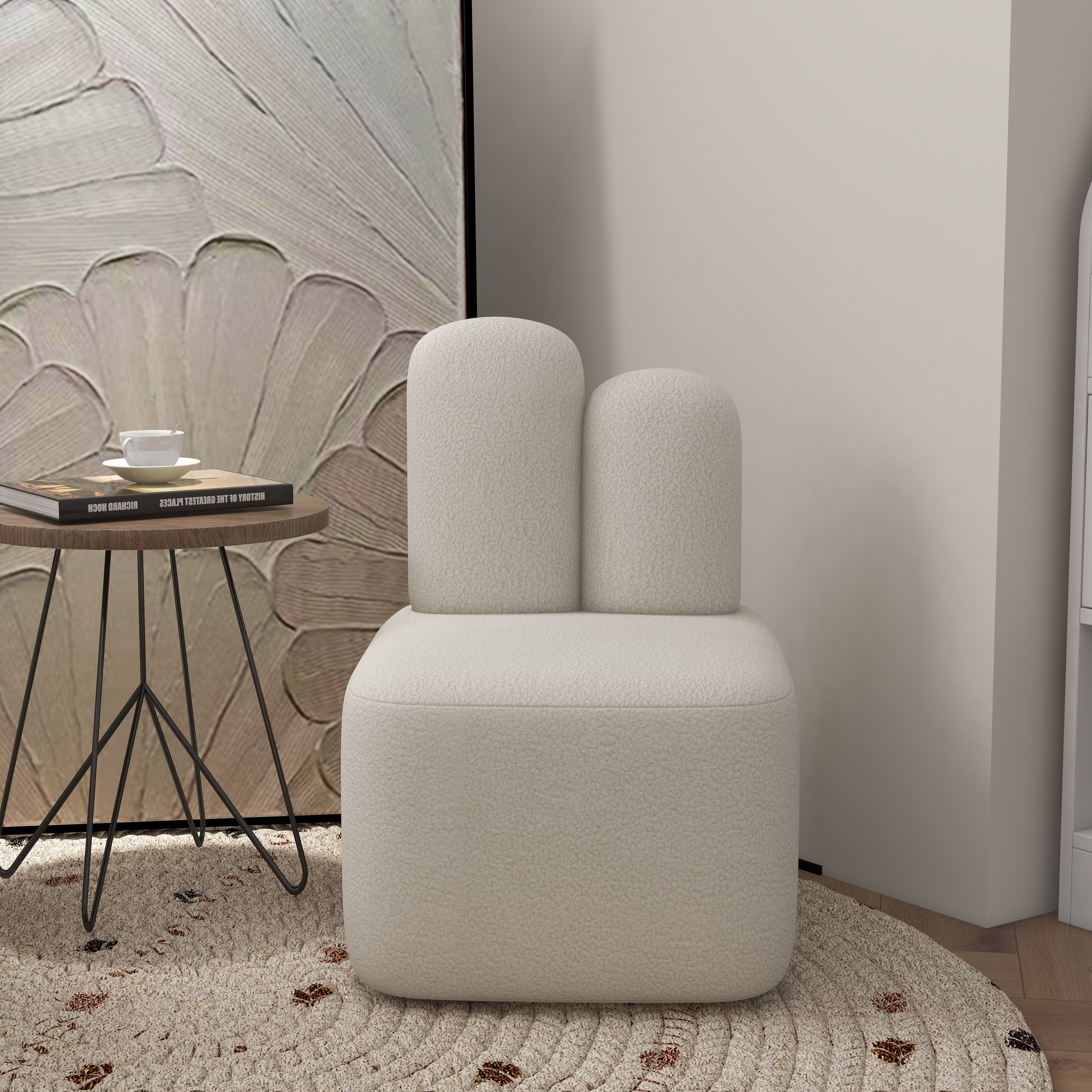 HMR - Accent Chair Rabbit Upholstered in Beige