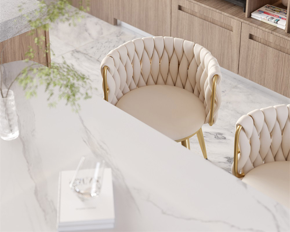HMR Sweave Nordic Barrel Dining Chair with Velvet Upholstery - Off-White