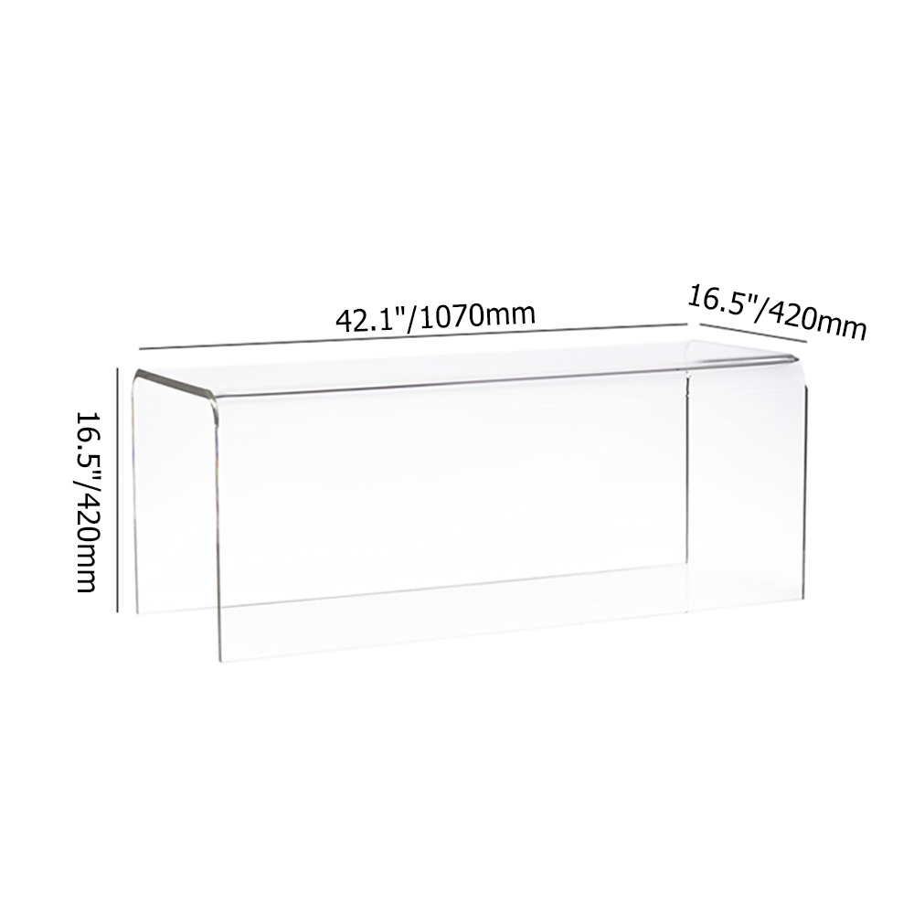 HMR - Modern Minimalist Acrylic Backless Entryway Bench 42.1" in Clear