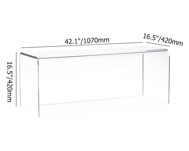 HMR - Modern Minimalist Acrylic Backless Entryway Bench 42.1" in Clear