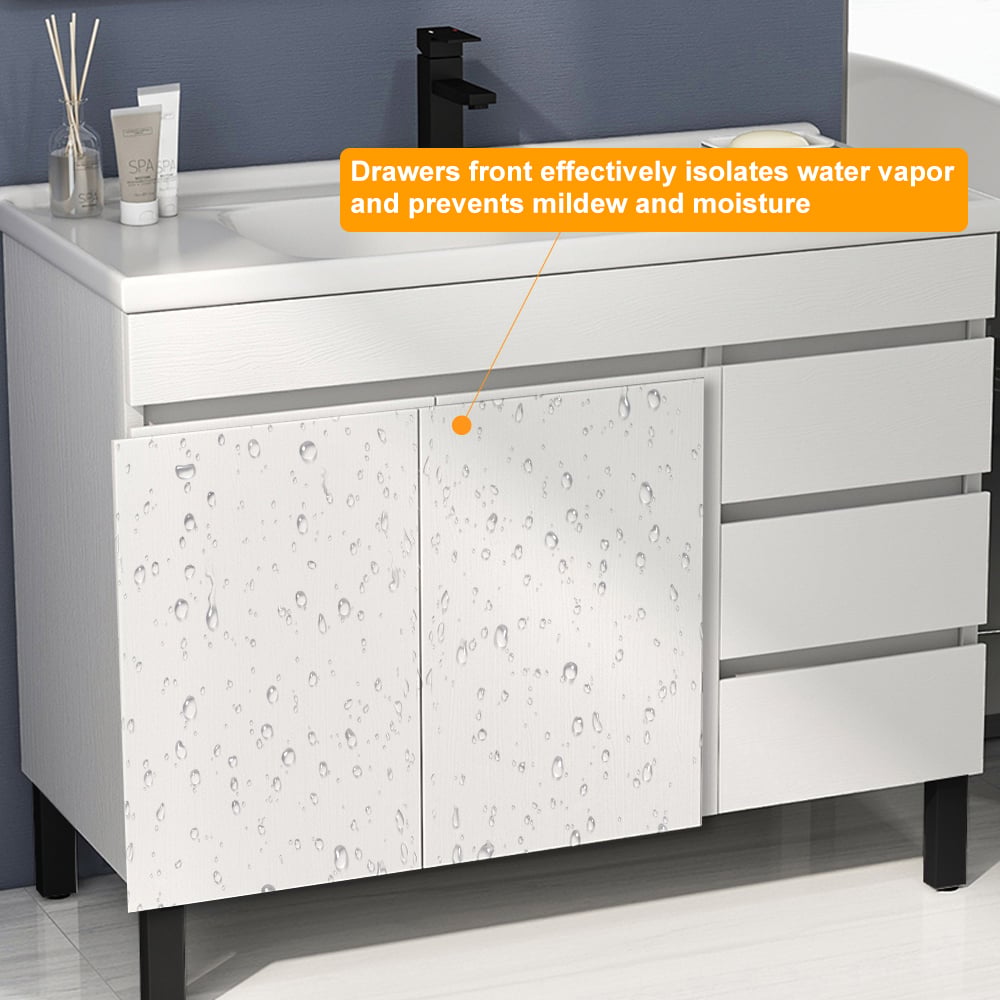 HMR - Modern Bathroom Vanity Ceramics Single Sink with 3 Drawers