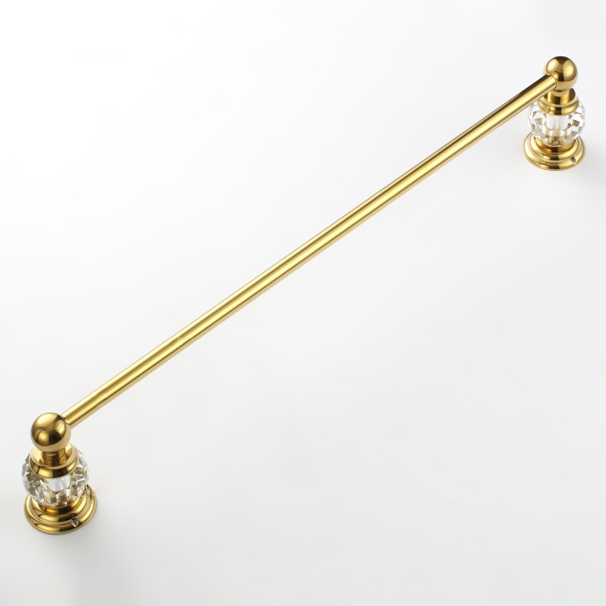 HMR - Charles Modern 24" Wall-Mounted Bathroom Towel Bar in Gold