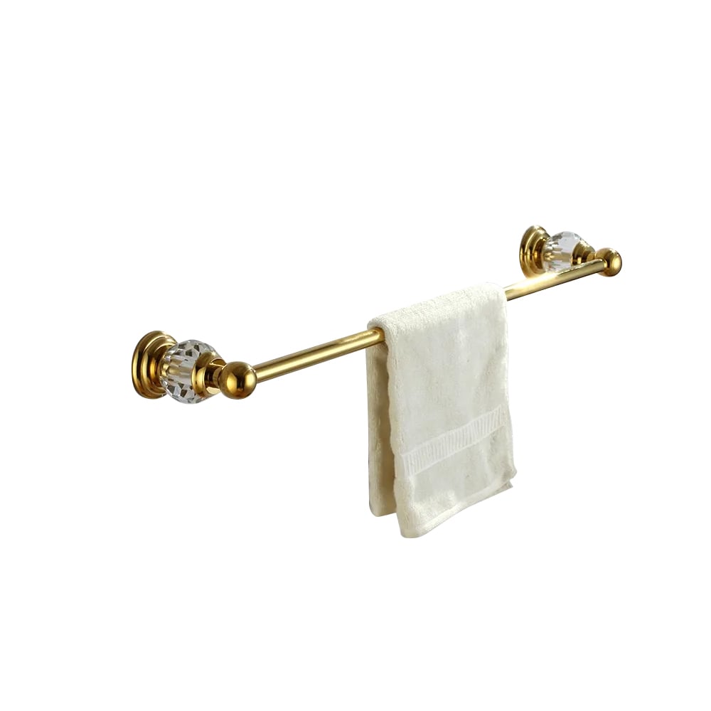 HMR - Charles Modern 24" Wall-Mounted Bathroom Towel Bar in Gold
