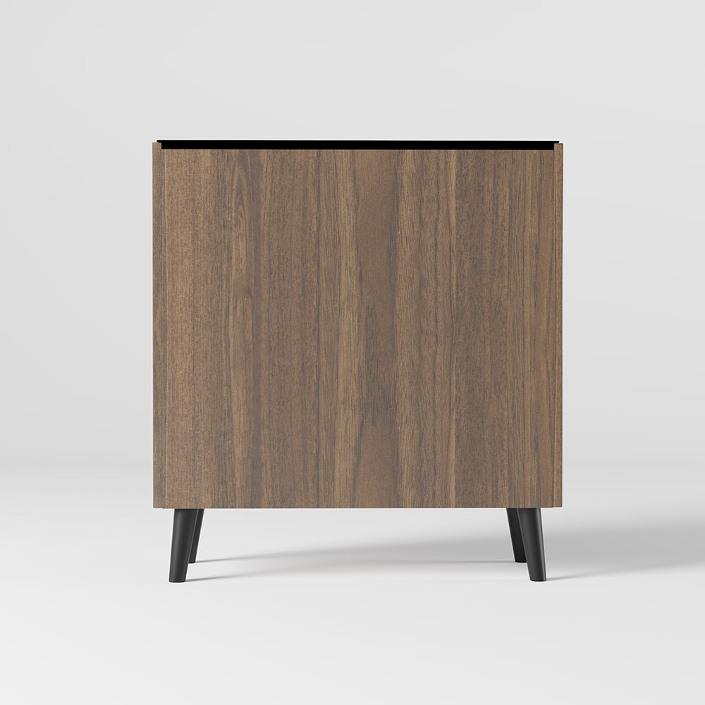 HMR - Entryway Shoe Storage Cabinet with 2 Doors and 5 Shelves (for 14 Pairs) in Walnut