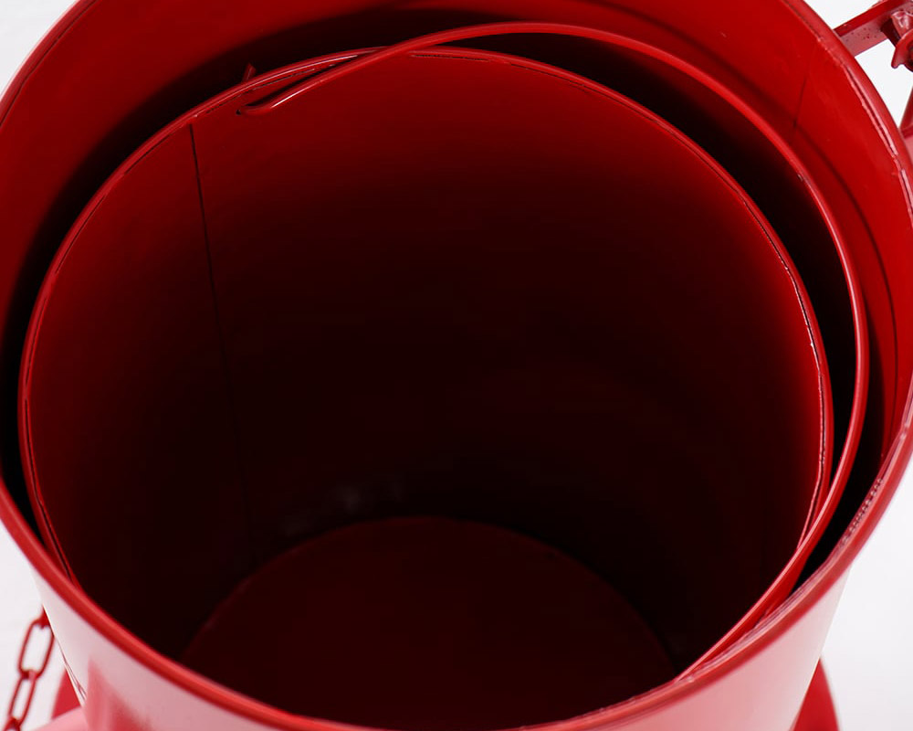 HMR - Industrial Fire Hydrant Trash Can in Red, 14.2"W x 15.4"D x 24"H